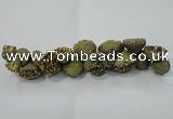 CNG1538 7.5 inches 10*14mm - 15*20mm nuggets plated druzy agate beads