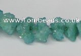 CNG1539 15.5 inches 6*8mm - 15*20mm nuggets plated druzy quartz beads