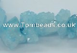 CNG1541 15.5 inches 6*8mm - 15*20mm nuggets plated druzy quartz beads