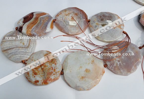 CNG1551 15.5 inches 50*52mm faceted freeform agate beads