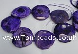 CNG1554 15.5 inches 50*52mm faceted freeform agate beads