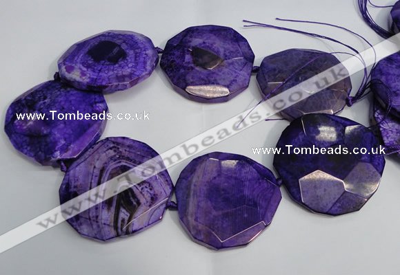 CNG1554 15.5 inches 50*52mm faceted freeform agate beads