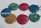 CNG1555 15.5 inches 50*52mm faceted freeform agate beads