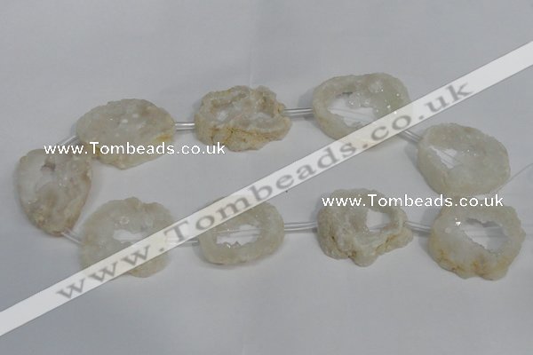 CNG1560 30*35mm - 35*40mm freeform plated druzy agate beads