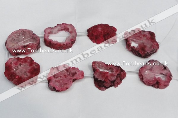 CNG1561 30*35mm - 35*40mm freeform plated druzy agate beads