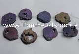 CNG1563 30*40mm - 40*50mm freeform plated druzy agate beads