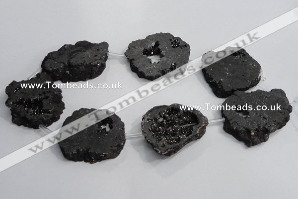 CNG1565 30*40mm - 40*50mm freeform plated druzy agate beads