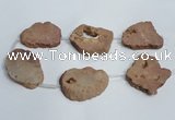 CNG1567 30*40mm - 40*50mm freeform plated druzy agate beads