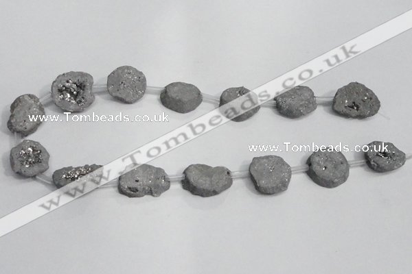 CNG1571 15*20mm - 20*25mm freeform plated druzy agate beads