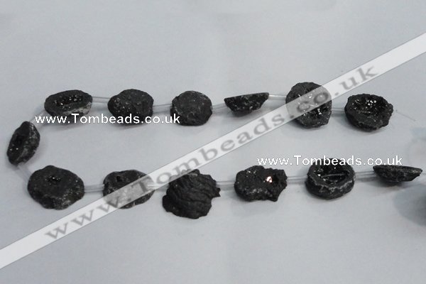 CNG1572 15*20mm - 20*25mm freeform plated druzy agate beads