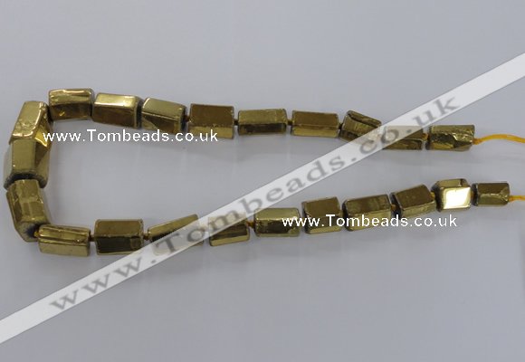 CNG1580 15.5 inches 10*15mm - 18*20mm nuggets plated quartz beads