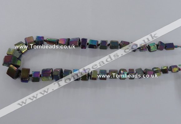 CNG1583 15.5 inches 8*12mm - 12*20mm nuggets plated quartz beads