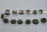 CNG1585 15.5 inches 15*20mm - 20*25mm freeform plated druzy agate beads