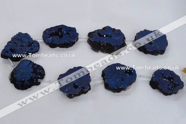 CNG1588 15.5 inches 30*35mm - 35*40mm freeform plated druzy agate beads