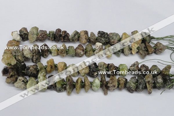 CNG1598 15.5 inches 10*14mm - 15*20mm nuggets green garnet beads