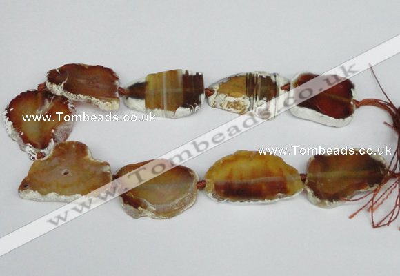 CNG1614 15.5 inches 25*35mm - 30*45mm freeform agate gemstone beads