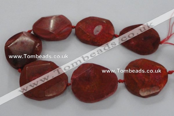 CNG1628 15.5 inches 40*45mm - 45*50mm faceted freeform agate beads