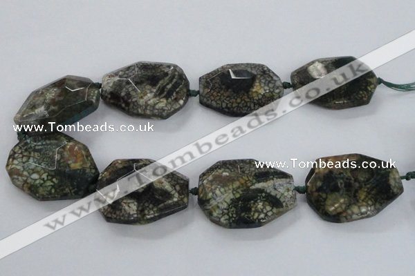 CNG1632 15.5 inches 30*40mm - 35*45mm faceted freeform agate beads