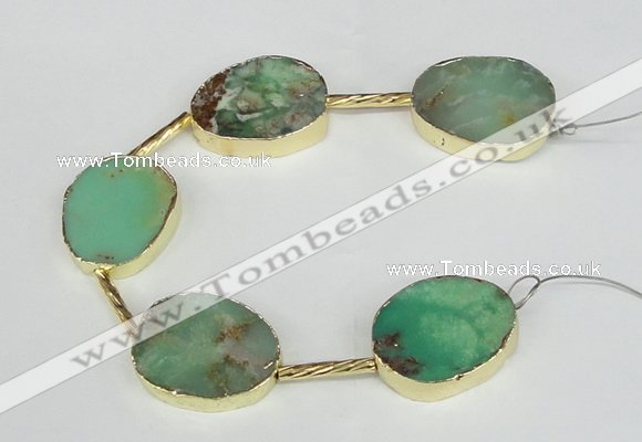 CNG1678 8 inches 20*25mm - 22*30mm freeform Australia chrysoprase beads