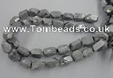 CNG1800 13*18mm - 15*20mm faceted nuggets plated quartz beads