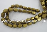 CNG1801 13*18mm - 15*20mm faceted nuggets plated quartz beads