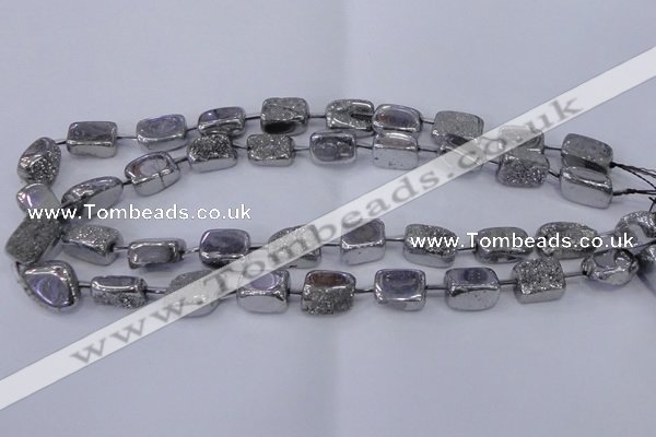 CNG2000 15.5 inches 8*12mm - 10*15mm nuggets plated quartz beads