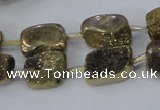 CNG2001 15.5 inches 8*12mm - 10*15mm nuggets plated quartz beads