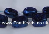 CNG2004 15.5 inches 8*12mm - 10*15mm nuggets plated quartz beads