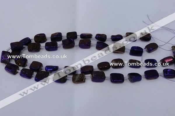 CNG2005 15.5 inches 8*12mm - 10*15mm nuggets plated quartz beads