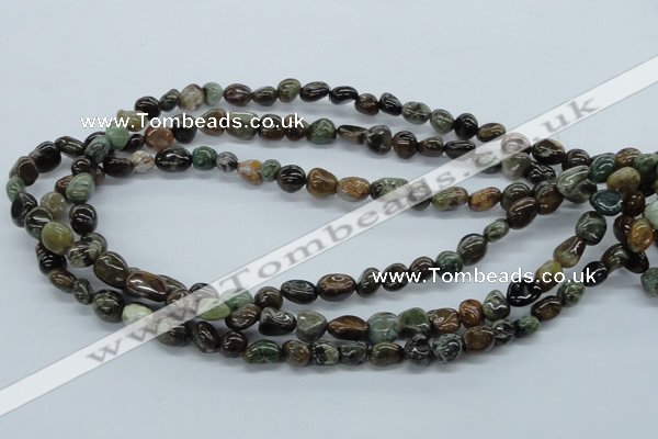 CNG201 15.5 inches 8*10mm nuggets rainbow agate gemstone beads