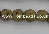 CNG2011 15.5 inches 8*10mm - 10*14mm nuggets plated druzy agate beads