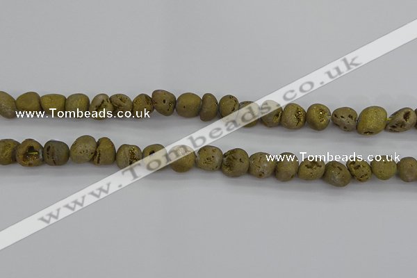 CNG2011 15.5 inches 8*10mm - 10*14mm nuggets plated druzy agate beads