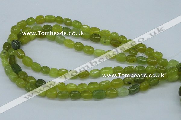 CNG204 15.5 inches 8-9mm*10-12mm nuggets Korean jade gemstone beads