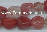 CNG205 15.5 inches 12-4mm*16-18mm nuggets cherry quartz beads