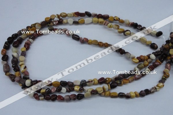 CNG206 15.5 inches 6*8mm nuggets mookaite gemstone beads