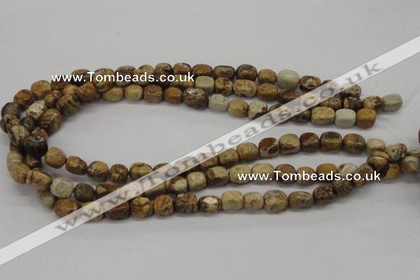 CNG208 15.5 inches 8*10mm nuggets picture jasper gemstone beads