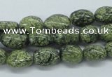 CNG215 15.5 inches 8*10mm nuggets green lace gemstone beads