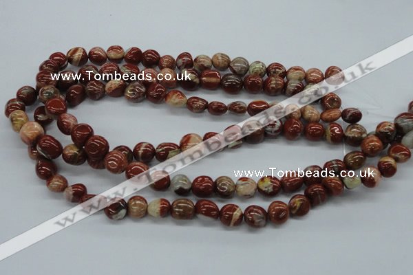 CNG217 15.5 inches 10*12mm nuggets red jasper gemstone beads