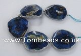 CNG2179 8 inches 40*45mm - 45*50mm freeform agate beads with brass setting