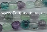 CNG226 15.5 inches 8-10mm*12-14mm nuggets fluorite gemstone beads