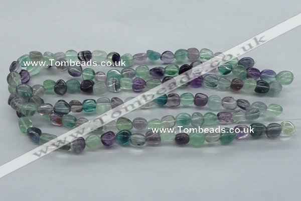 CNG226 15.5 inches 8-10mm*12-14mm nuggets fluorite gemstone beads