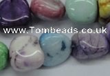 CNG229 15.5 inches 15*20mm nuggets dyed white agate gemstone beads