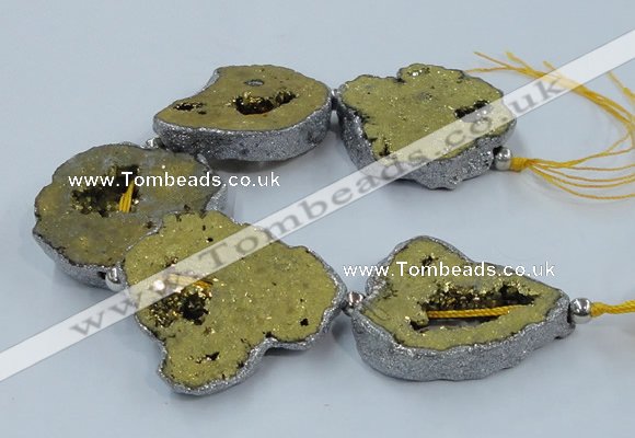 CNG2327 7.5 inches 35*40mm - 45*50mm freeform druzy agate beads