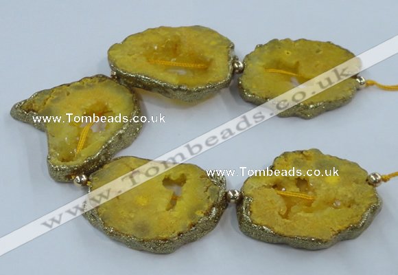 CNG2338 7.5 inches 40*50mm - 55*60mm freeform druzy agate beads