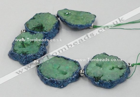 CNG2352 7.5 inches 25*35mm - 35*40mm freeform druzy agate beads