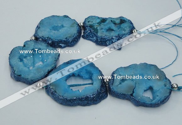 CNG2359 7.5 inches 40*50mm - 55*60mm freeform druzy agate beads