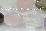 CNG236 15.5 inches 15*22mm – 18*25mm faceted nuggets mixed quartz beads