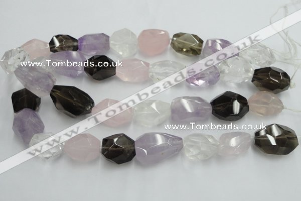 CNG236 15.5 inches 15*22mm – 18*25mm faceted nuggets mixed quartz beads