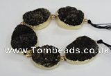 CNG2380 7.5 inches 25*30mm - 30*35mm freeform druzy agate beads