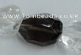 CNG239 18*25mm - 25*30mm faceted nuggets smoky quartz & crystal beads